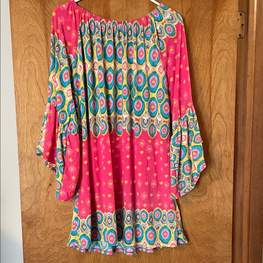 NWT! Colorful Bohemian Off-Shoulder Top, XL - Picture 2 of 6